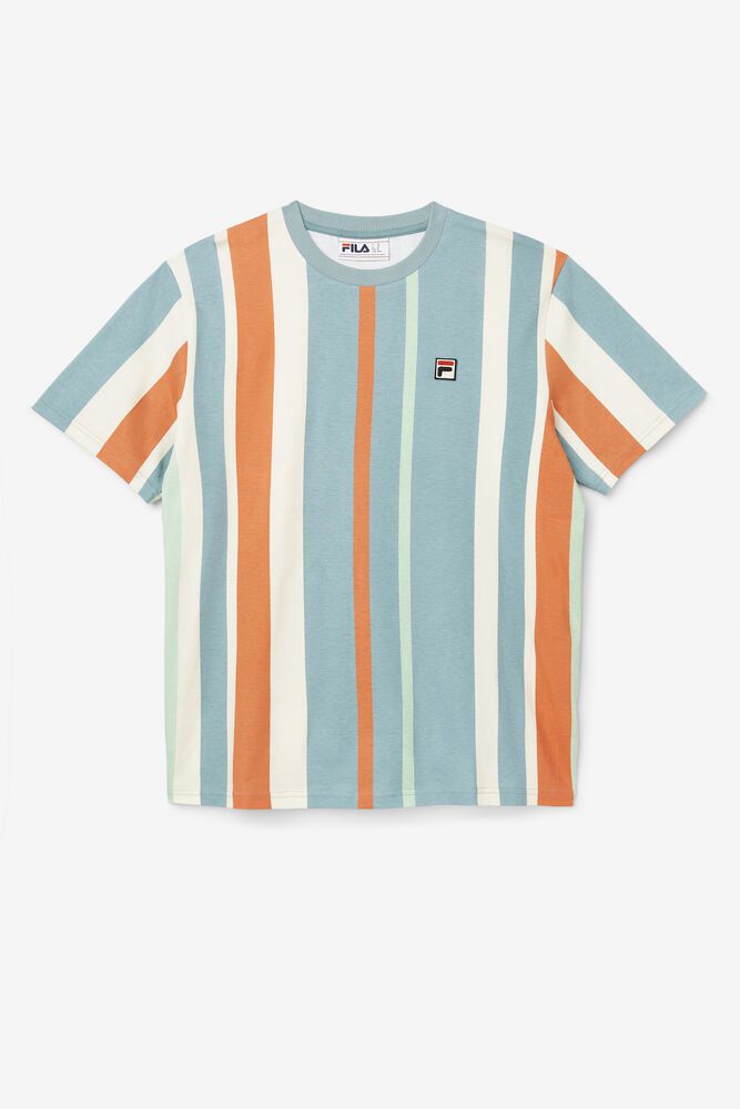 Fila T Skjorte Herre Blå Gach Striped 107485-DUQ